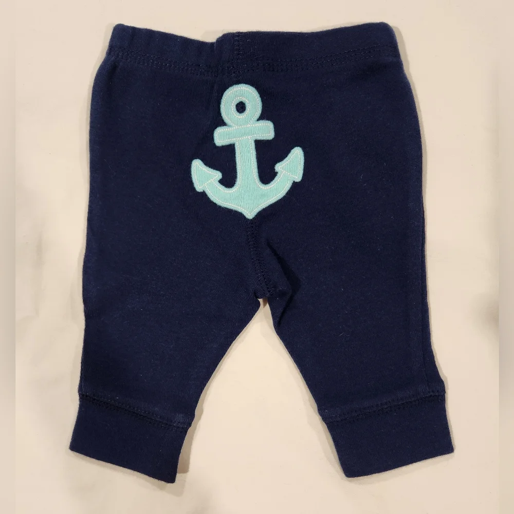 Carter's Boy's 'Ahoy Little Matey' 3 piece Set Orange & White Stripe Size NB NWT - Picture 9 of 10